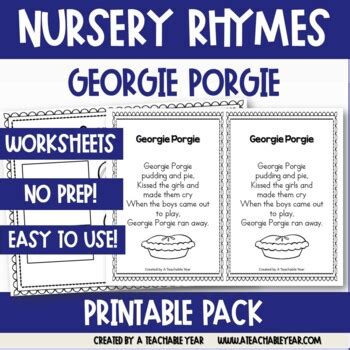 Georgie Porgie -Nursery Rhyme by A Teachable Year | TpT