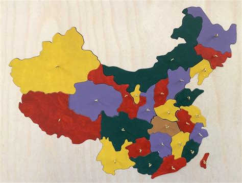 Provinces Of China Wooden Puzzle Map Etsy