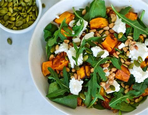 Roast Pumpkin Salad Recipe With Pine Nuts The Cooking Collective