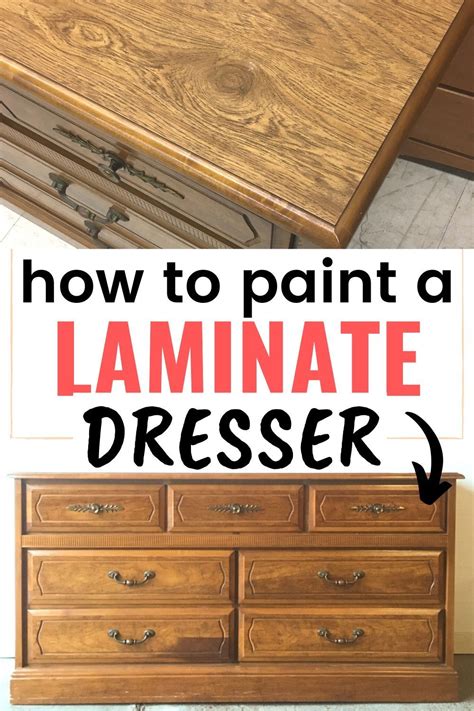 How To Paint A Laminate Dresser Painting Laminate Furniture Painting