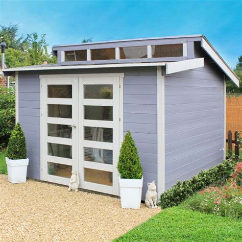 Abri de jardin double pente 8 92m² Milano en bois massif 28mm SOLID