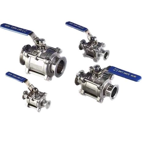 Food Grade Ss304 Ss316l Stainless Steel Reducing Sanitary Ball Valve Hygienic Clamped 3pc Ball