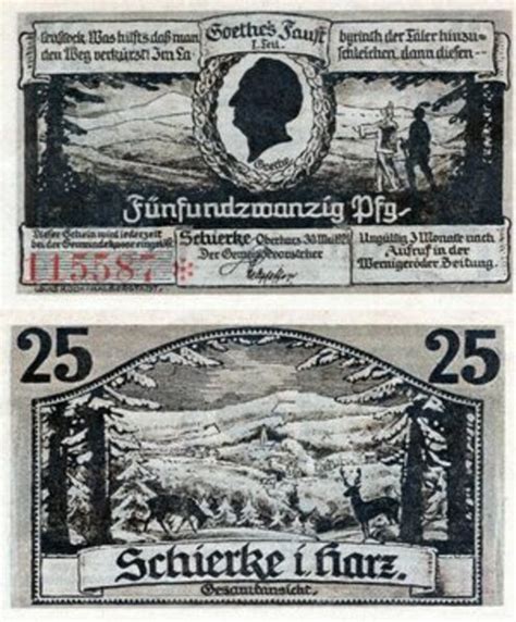 25 Pfennig Schierke im Harz Municipalité de Schierke Numista