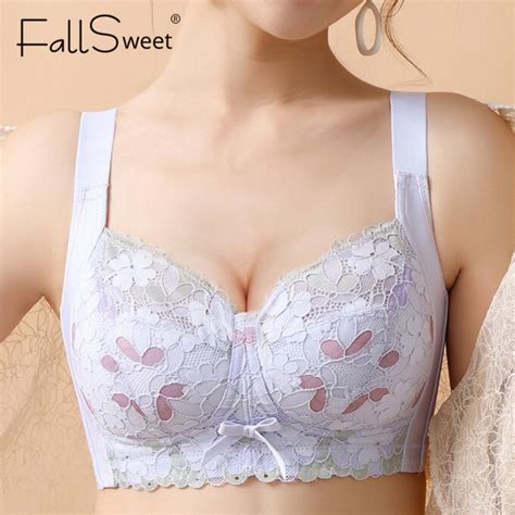 Fallsweet Womens Minimizer Bras Wireless Push Up Underwear Sexy Lace