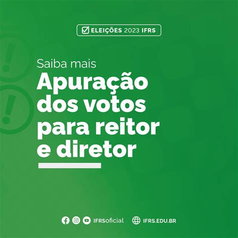 Elei Es Ifrs Apura O Da Vota O Ser Transmitida Pelo Youtube