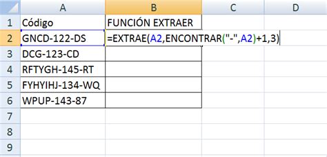 Cómo se usa la función extrae Funciones De Excel Excel Intermedio