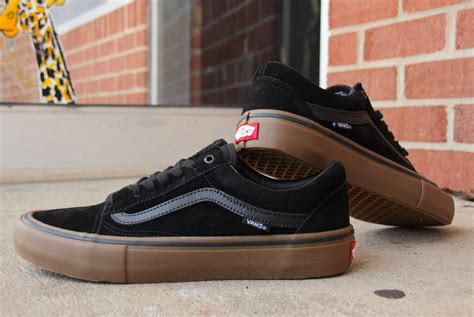 Black And Gum Vans Old Skool Pro Skate Shoes Pure Boardshop