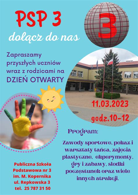 Dzień otwarty 11 03 2023 r Publiczna Szkoła Podstawowa nr 3