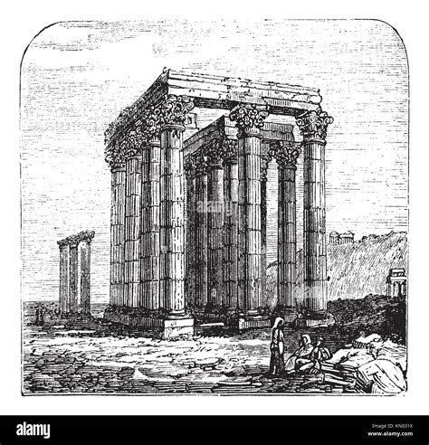 Le Temple De Zeus Olympien Olympieion Ou Colonnes De La Zeus Olympien