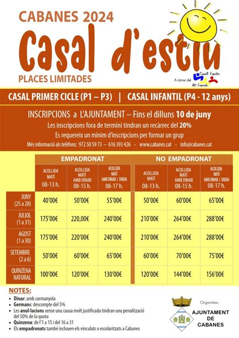 CASAL ESTIU 2024 Web Oficial De L Ajuntament De Cabanes