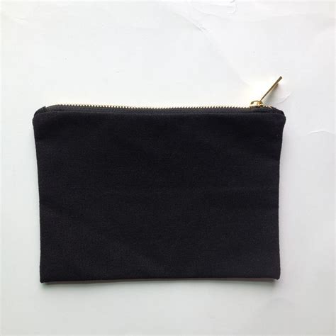 Buy Best And Latest Brand 12oz Blank Cotton Canvas Makeup Bag With Gold