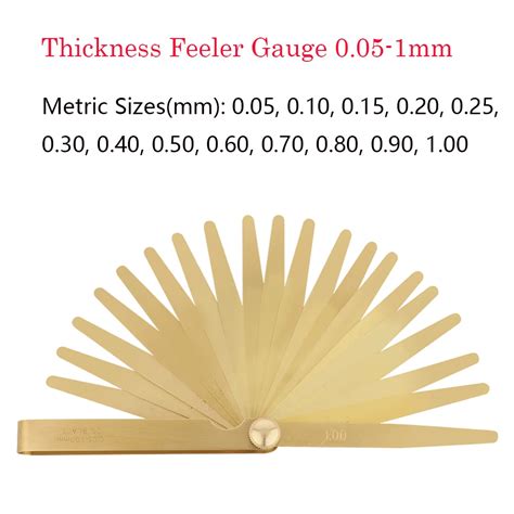 High Precision Measuring Tools Brass Thickness Feeler Gauge Brass