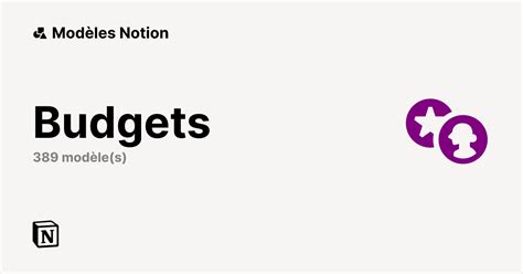 Meilleurs Mod Les Budgets De Notion Marketplace Notion