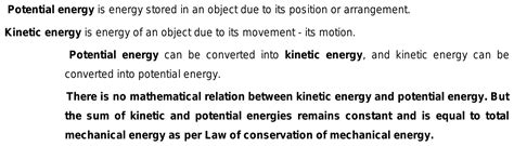 Relation Between Kinetic Energy And Potential Energy