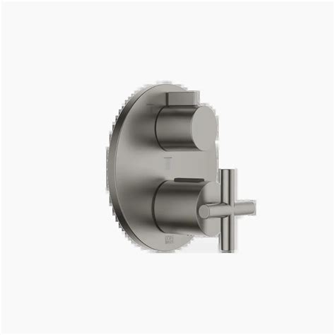 Tara Brushed Dark Platinum Shower Faucets Concealed Thermostat With Three Function Volume Control