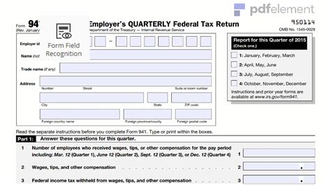 Irs Form 941 Printable