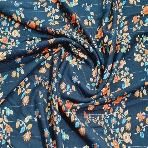 Black With Lurex Floral Print Rayon Fabric At Rs 210 00 Printed Rayon