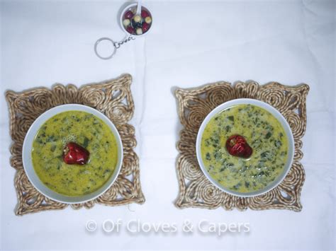 Spinach And Coconut Soup A Thai Fusion Food Of Cloves And Capers