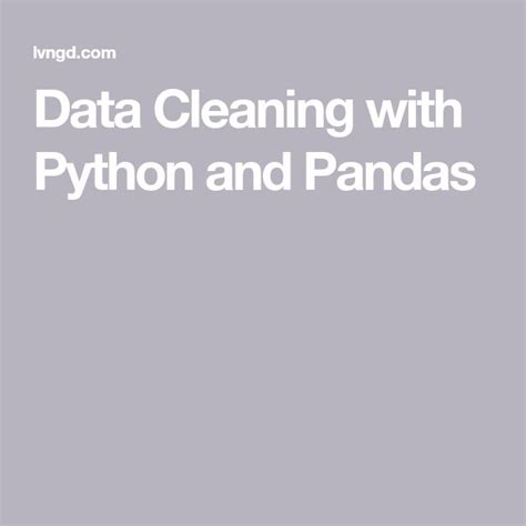 Data Cleaning With Python And Pandas Data Cleansing Data Python