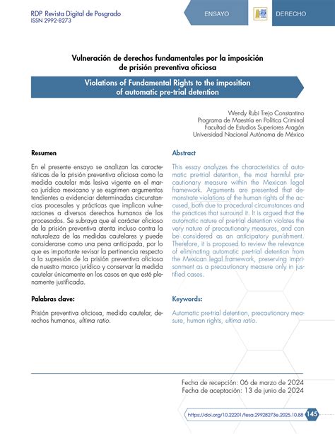 Vulneración de derechos fundamentales por la imposición de prisión