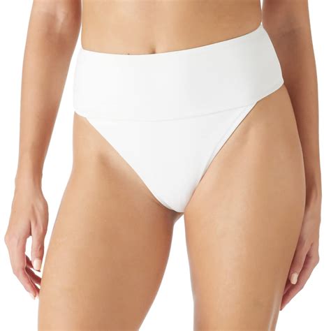 Relleciga Women S White High Waisted Bikini Bottoms Skimpy Coverage