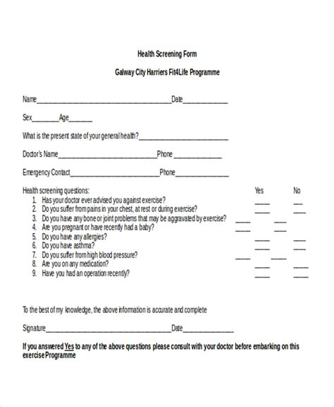 Wellness Screening Form Care Fill Out And Sign Printable Pdf Template