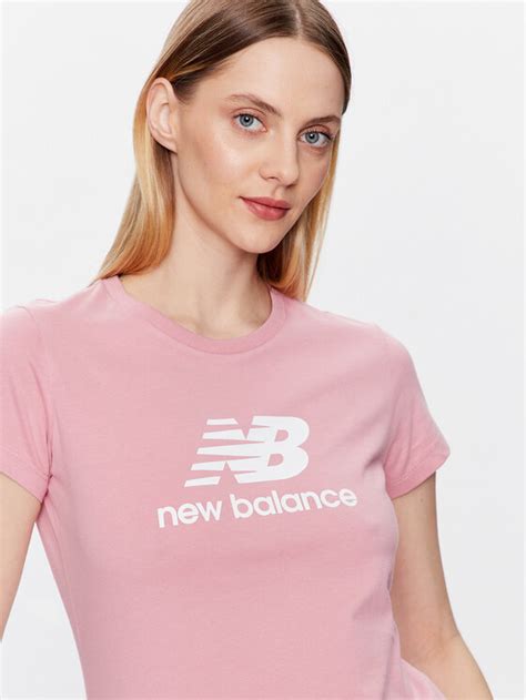 New Balance T Shirt Essentials Stacked Logo Wt R Owy Athletic Fit