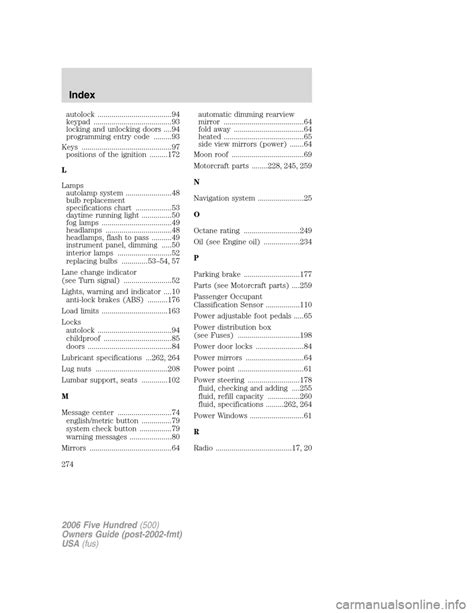 2006 Ford Five Hundred Awd Fuse Box Diagrams