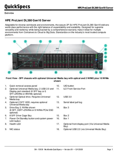 Hpe Proliant Dl380 Gen10 Manual