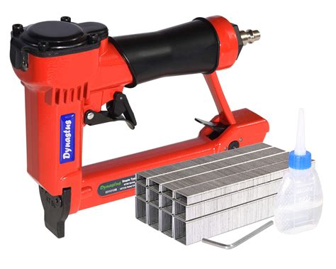 Pneumatic Upholstery Staple Gun 21 Gauge 1 2 Wide Crown Air Stapler Kit By 1 4 Inch To 5 8