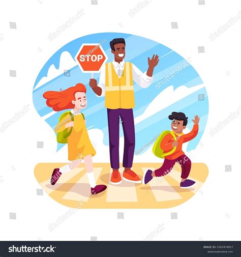 Traffic Guard Isolated Cartoon Vector Illustration Stock Vector