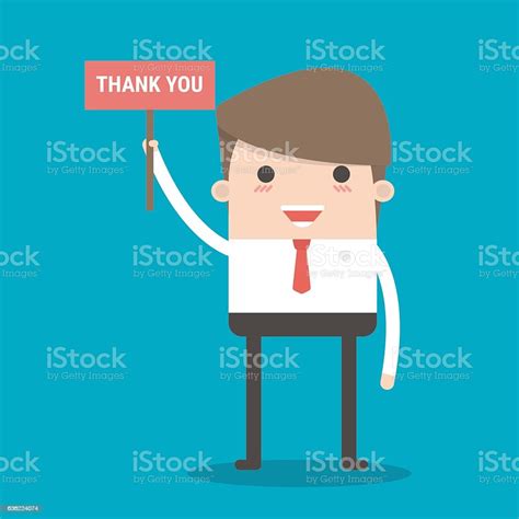 Businessman Hands Holding Thank You Sign Vector Stock Illustration Download Image Now Adult