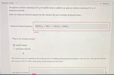 Solved Question 7 Of 30 An Aqueous Solution Containing