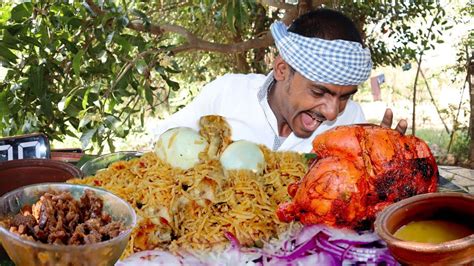 Whole Grilled Chicken Mutton Boti Fry Chicken Biryani Eating Challenge