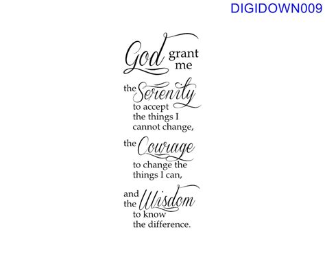 Serenity Prayer SVG Cut File Mtc Svg Pdf Eps Ai Dxf Png