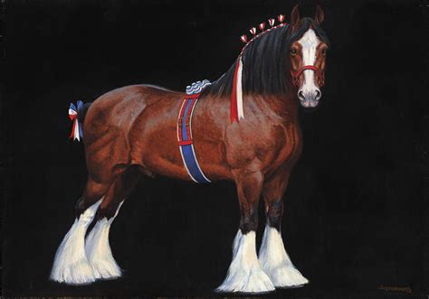 Clydesdale Champion Stallion Painting By Don Langeneckert