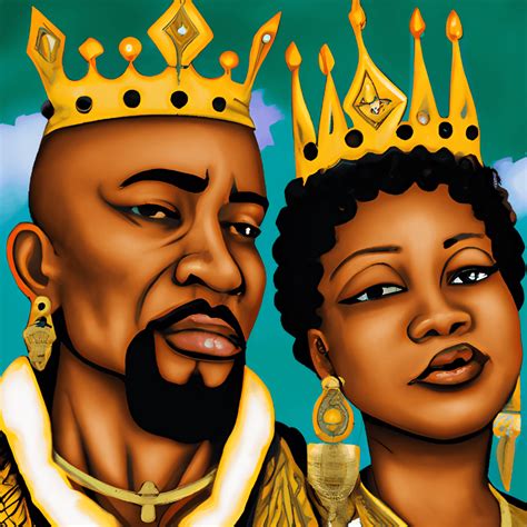 African American King And Queen Wearing Crowns · Creative Fabrica