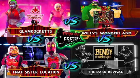 FNAF SECURITY BREACH Vs FNAF SISTER LOCATION Vs BENDY THE DARK