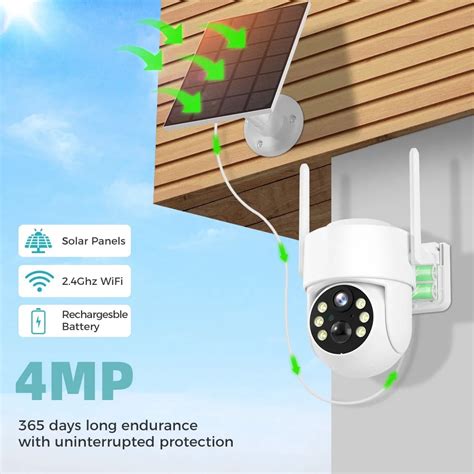 Cam Ra Solaire Sans Fil Ext Rieure WiFi PTZ IP Cam Ra De Surveillance