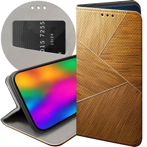 Etui Z Klapk Do Samsung Galaxy A G Wzory Br Zowe Drewniane Brown