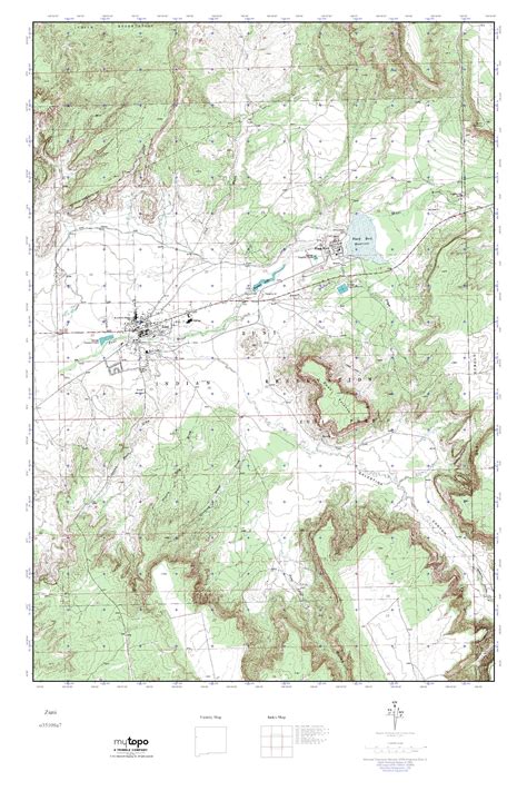 Mytopo Zuni New Mexico Usgs Quad Topo Map