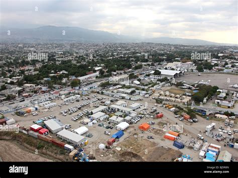 Aerial of UN Logistics Base Port au Prince Haiti Stock Photo - Alamy