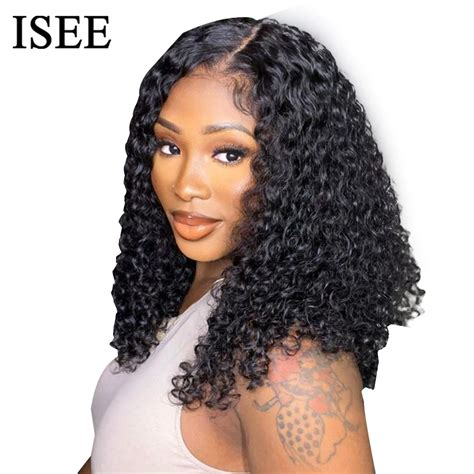 Glueless Wig Human Hair PrePlucked ISEE Hair Water Wave Bob Wigs Wear