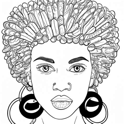 Black Woman Portrait Coloring Page Creative Fabrica