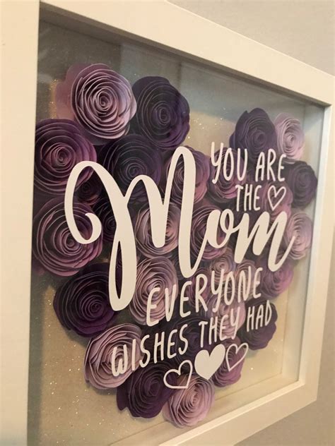 Mothers Day Flower Shadowbox Mom Birthday Mother Birthday Etsy