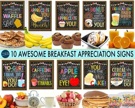 Appreciation Breakfast Printable Food Decor Signsdefault Title