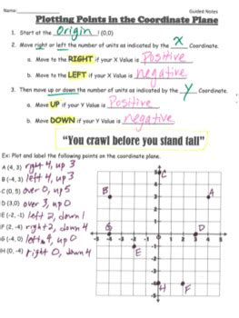 Graphing In The Coordinate Plane Guided Notes By Gannon S Guided Notes