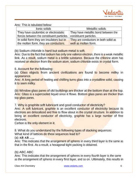 CBSE Class 12 Chemistry Chapter 1 The Solid State Important Questions