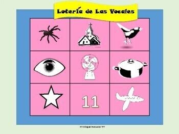 BINGO de las vocales lotería