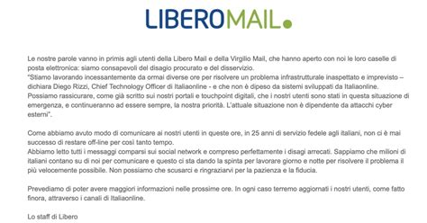 Libero Mail E Virgilio Mail Fuori Uso Da Tre Giorni Lega Serve Una